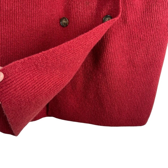 J.CREW Double Breasted Red Long Heavy Weight Sweater Cardigan Duster Size XXS - Picture 5 of 9
